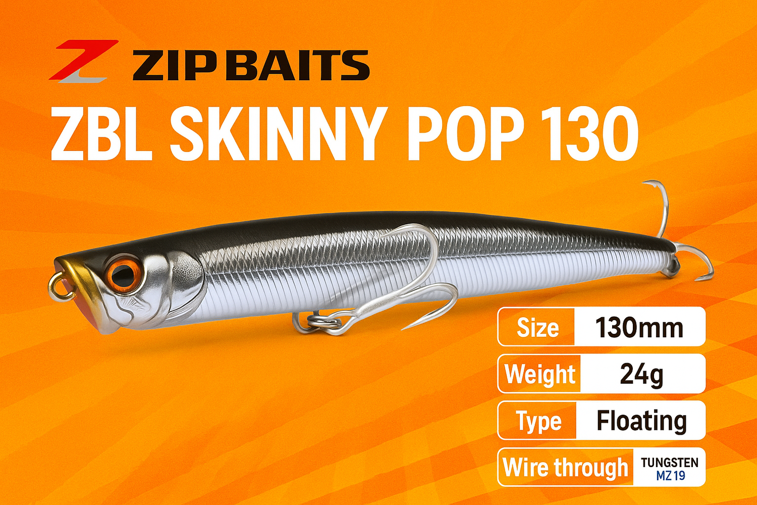 ZBL SKINNY POP 130 banner with specifications